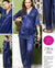 2 Piece Women's Top Relaxing navy blue satin silk nightwear set