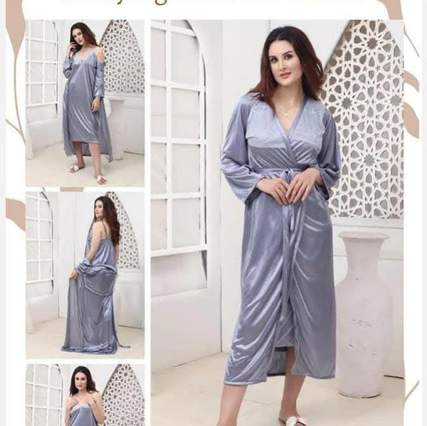 Sale Roses Luxury 2-Piece Gown Nightwear Set - Code 120