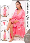 Women Pink Maxi Nighty with Robe Home / Night Wear / Hot Nighty Dress