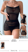 BlackMesh Mini Dress Designed With a Sultry, Body-Con Silhouette.