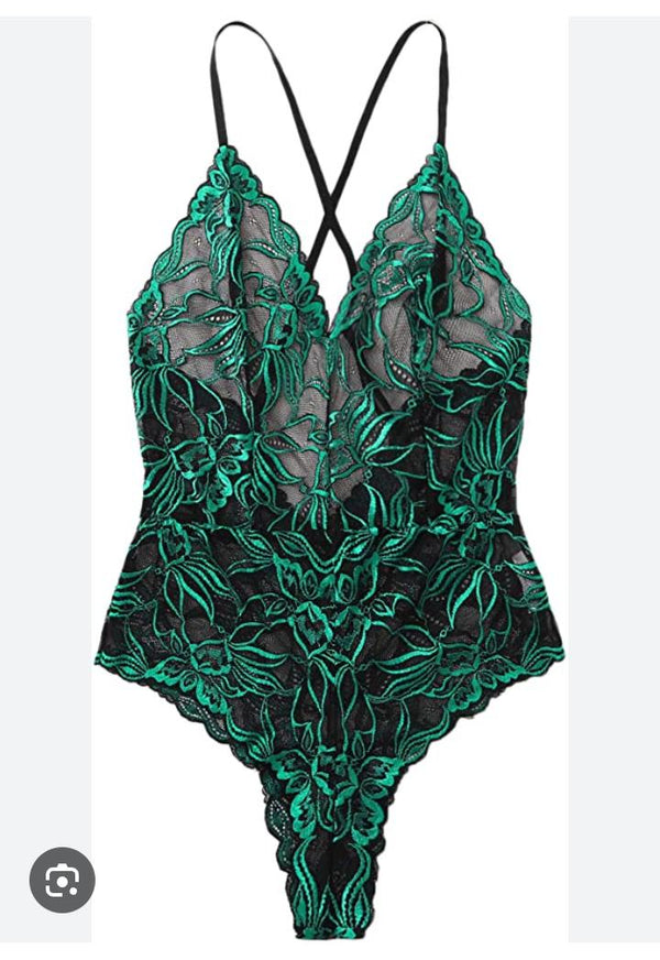 Lace Push-Up Thong Bodysuit