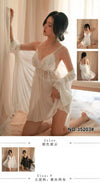 Charisma 3-Piece Mesh Net Transparent Bridal Nighty Set or Silky Nights 3-Piece Sheer Lace Babydoll Nightgown and Robe Set.