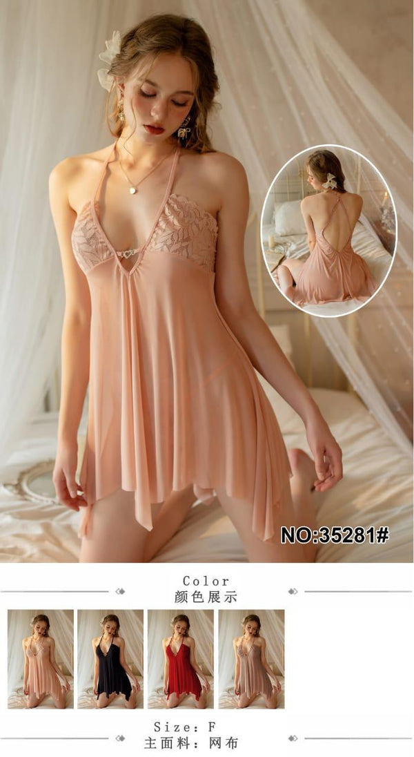 Elegant Lace Babydoll Lingerie Nightdress