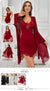 Lace-trimmed mesh and milk silk nightdress with a matching sheer robe set