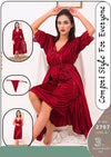 New 3 PCS Short Gown Nighty Set