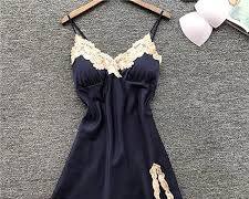Elegant V-Neck Silk-Look Night Dress for Women