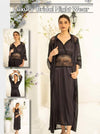 PREMIUM QUALITY .HIGH QUALITY GSM USE. 2 PIECE NIGHTWEAR . LONG INNER+LONG GOWN. 7 COLOURS .Stuff=SILK FREE SIZE28 TO 38 BREAST SIZE EASILY WEAR.