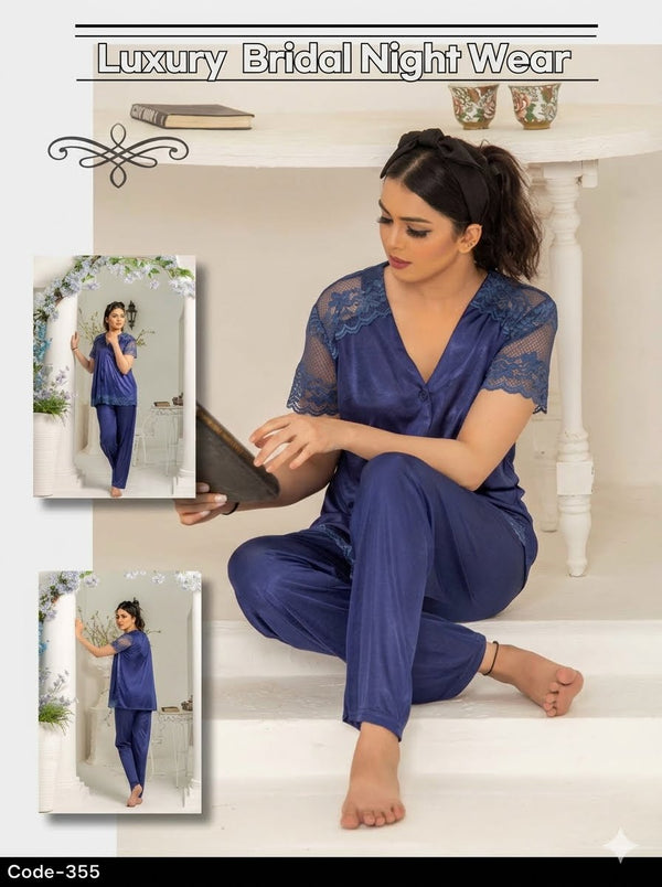 PREMIUM QUALITY .HIGH QUALITY GSM USE. 2 PIECE NIGHTWEAR . TROUSER SHIRT 7 COLOURS .Stuff=SILK FREE SIZE28 TO 38 BREAST SIZE EASILY WEAR