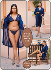 Roses Luxury 3-Piece Gown Bikini Nightwear Set – Code 014