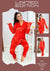Luxury Silk Nightwear Set Red V-Neck 3 Pcs