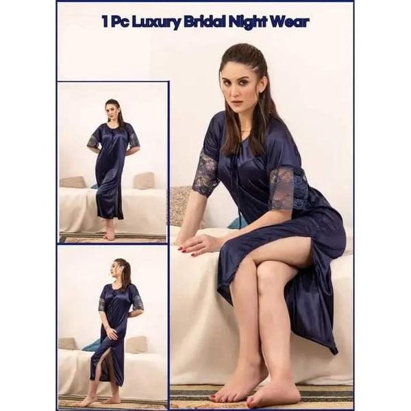 This Elegant Sale 1-Piece Gown Night wear is a black floor-length gown designed for both style and comfort.