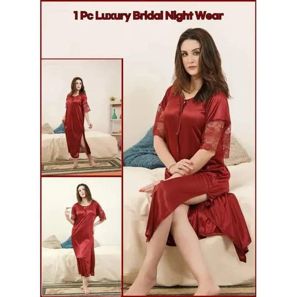 This Elegant Sale 1-Piece Gown Night wear is a black floor-length gown designed for both style and comfort.