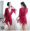 Zik Zak Bikini Beach Nighty with Gown High Quality Sexy Women Lace Robe Sets See-through Hot Lingerie Sleepwear