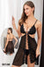 Black Silk Sexy Bridal Nighty 2 Pcs