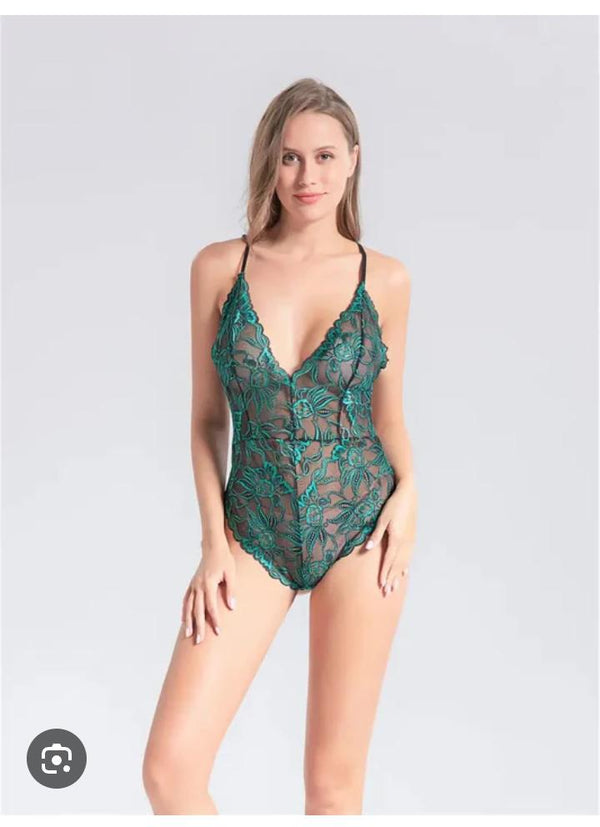 Lace Push-Up Thong Bodysuit