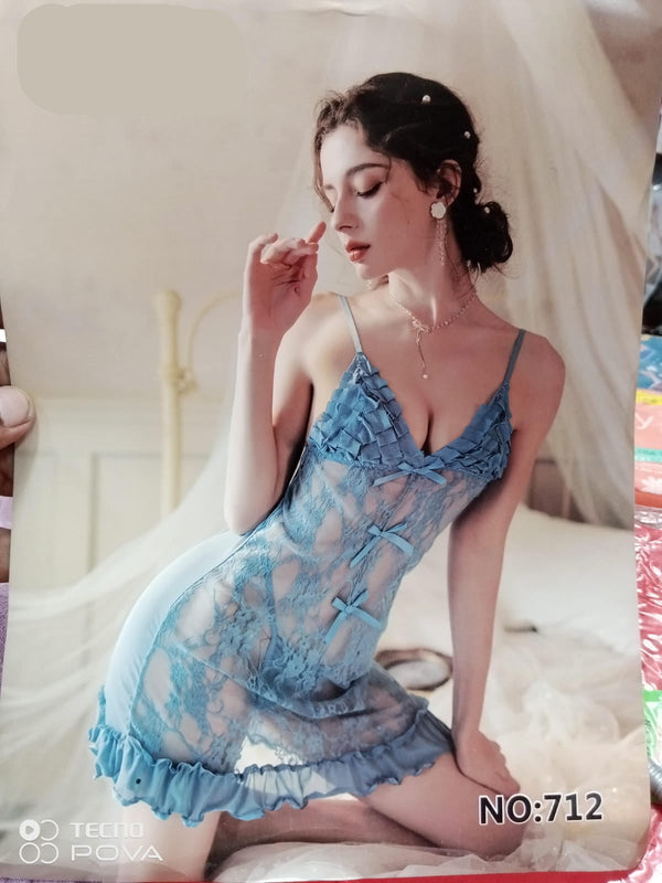 Babydoll nightdress from the brand "Silky Nights,"