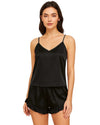 Sajiero Women's Sleeveless Cami Sets, Adjustable Straps, Midnight Glimmer Black