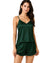 Sajiero Women's Sleeveless Cami Sets, Adjustable Straps, Midnight Glimmer Green