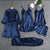 5 Piece Silk Long Bridal Nighty Set Best Honeymoon Gown with Bra and Pant