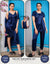 Silk Lace Nightgown & Sleep Shirt Navy Blue 4 Pcs