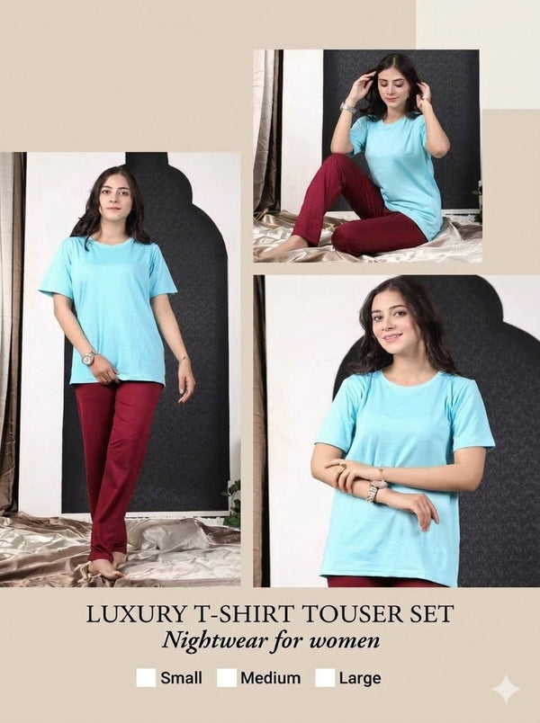 2 Pieces Ladies Trouser/Shirt- Premium Quality (Size Small-Medium-Large) 8 Designs Available