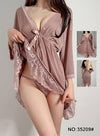 women's multi-piece sleepwear nightgown set featuring a romantic, feminine aesthetic.