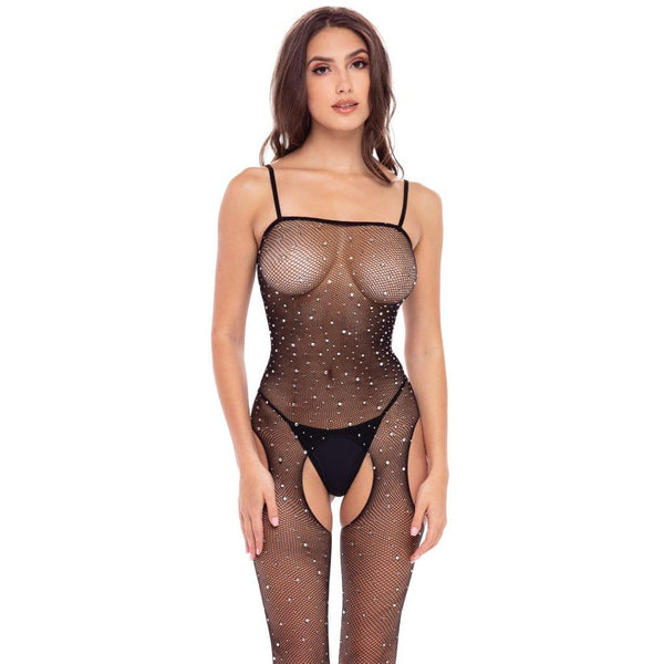 Rene Rofe Sparkle Crotchless Bodystocking.
