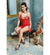 Red lace baby doll chemise nightdress, a popular style of women's intimate apparel and sleepwear.