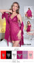 2-piece women's sheer mesh and lace Babydoll nightgown and matching robe lingerie set
