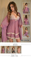 Women's Lace Babydoll Nightdress with Robe Set