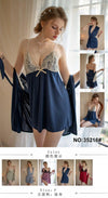 Women's 2-Piece Lace Babydoll Nightgown and Robe Set.