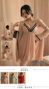 3-Piece Mesh Net Transparent Bridal Nighty Set.