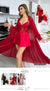 Women Robe Lingerie Set Lace V-Neck Cami Dress with Transparent Mesh Night Gown Robe.