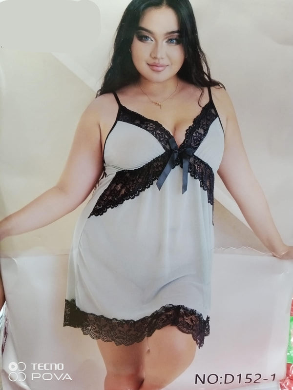 Seduluxe Sexy Side High Slit Lace Patchwork Long Nightgown For Women