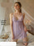 Silky Nights branded short lingerie nightdress, featuring adjustable spaghetti straps and sheer mesh fabric.