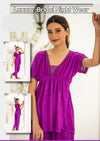 PREMIUM QUALITY .HIGH QUALITY GSM USE. 2 PIECE NIGHTWEAR . TROUSER SHIRT 7 COLOURS .Stuff=SILK FREE SIZE28 TO 38 BREAST SIZE EASILY WEAR.