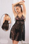 Black Ruffle Lace Baby doll Nightgown or Chemise Lingerie Set.