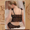 FLORAL LACE LINGERIE SET WITH SHORT