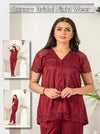 PREMIUM QUALITY .HIGH QUALITY GSM USE. 2 PIECE NIGHTWEAR . TROUSER SHIRT 7 COLOURS .Stuff=SILK FREE SIZE28 TO 38 BREAST SIZE EASILY WEAR