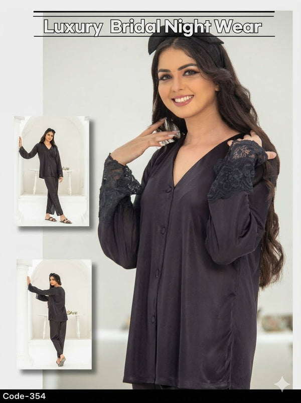 PREMIUM QUALITY .HIGH QUALITY GSM USE. 2 PIECE NIGHTWEAR . TROUSER SHIRT 7 COLOURS .Stuff=SILK FREE SIZE28 TO 38 BREAST SIZE EASILY WEAR.