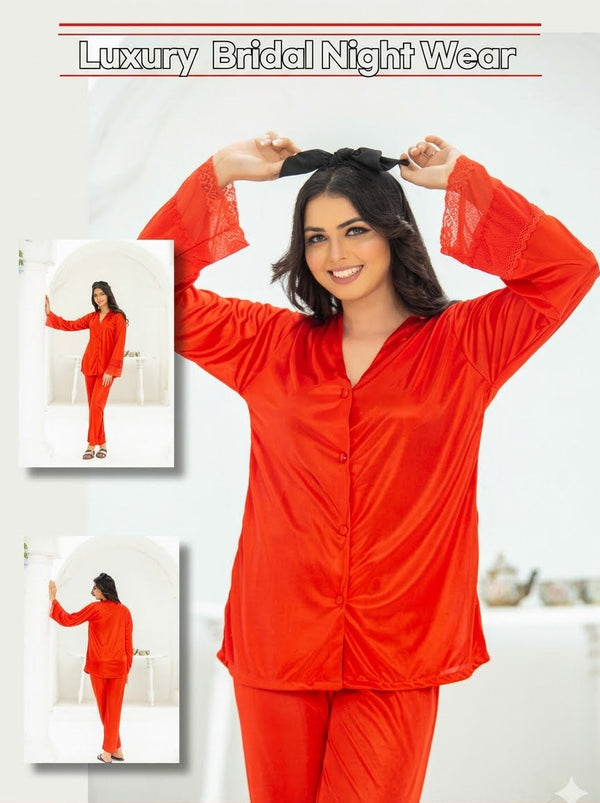 PREMIUM QUALITY .HIGH QUALITY GSM USE. 2 PIECE NIGHTWEAR . TROUSER SHIRT 7 COLOURS .Stuff=SILK FREE SIZE28 TO 38 BREAST SIZE EASILY WEAR.
