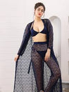 Blue Lace Nightwear Set 4 Piece Premium Quality