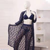 Blue Lace Nightwear Set 4 Piece Premium Quality