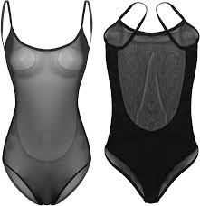 Rhinestone Mesh Mock-Neck Bodysuit (often categorized as lingerie, festival wear, or clubwear)