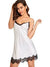 White Satin Lace Trim Night Dress