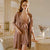 Two-piece bridal or honeymoon sleepwear set consisting of a short nightgown (chemise) and a matching lightweight robe