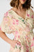 Fleur Haven Dress In Butter Yellow Pink Floral Linen Blend