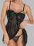 Black Baby Doll Nightdress With a Multi-Textured, Seductive Design.