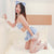 Fresh Blue Plaid Sweetheart Maid Set Erotica Sexy Lingerie Women's Erotica